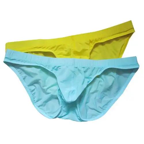 男士内裤运动冰丝无痕低腰可爱u凸性感透明青年三角裤衩超薄裤头