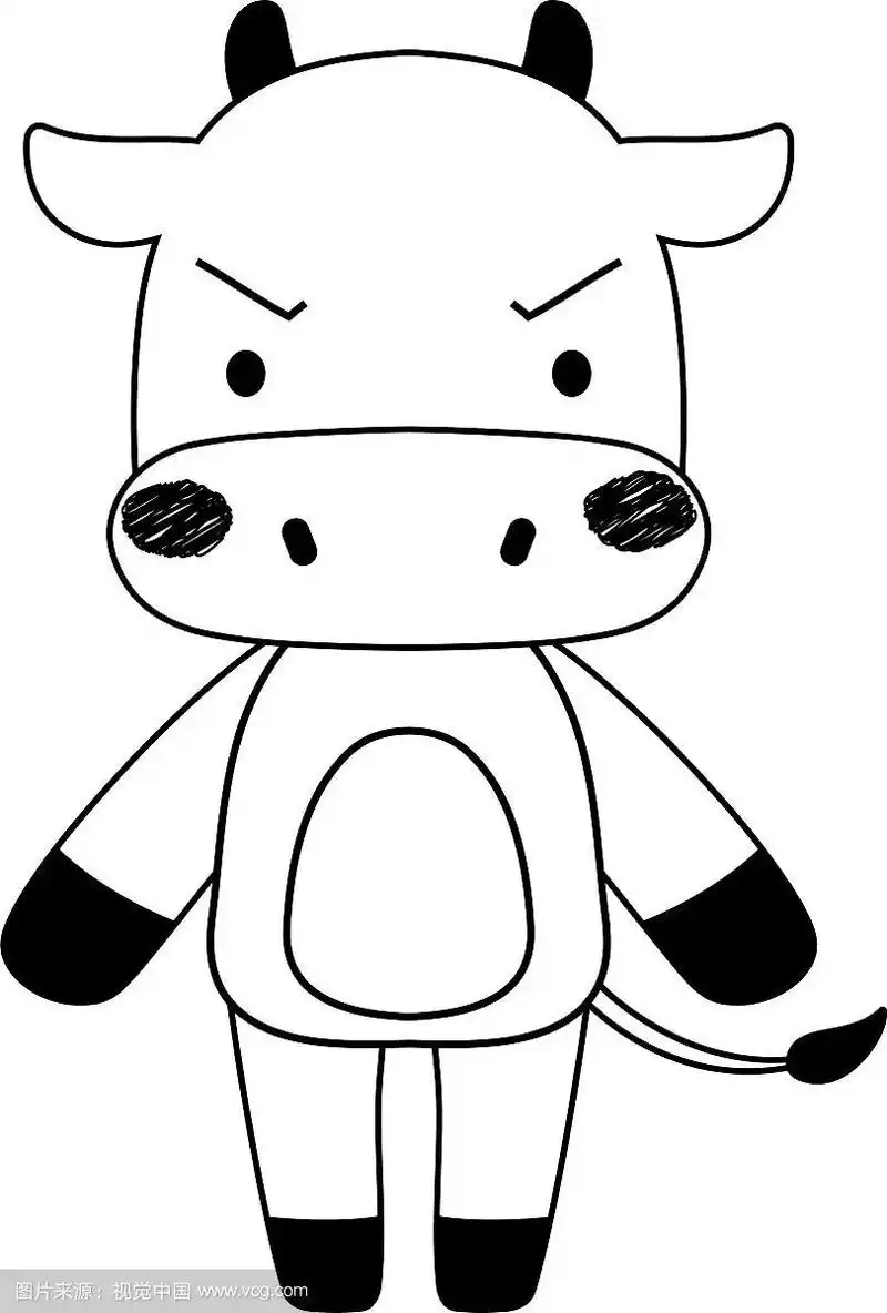 黑白全长可爱的牛肉牛