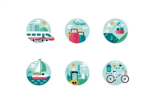 旅游类主题icon|ui|图标|柯小晨哈 - 临摹作品 - 站酷 (zcool)