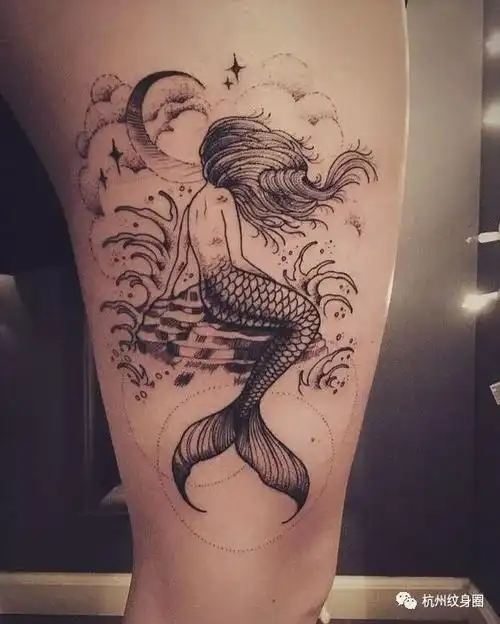 纹身素材美人鱼