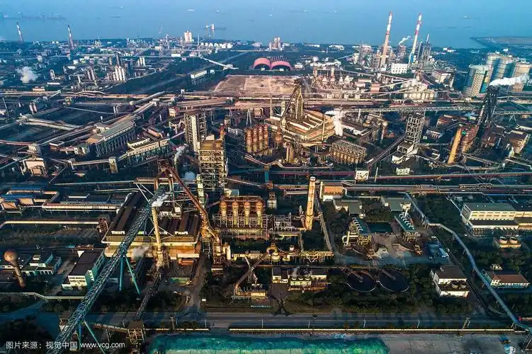 航拍钢铁工业集群钢铁产业园