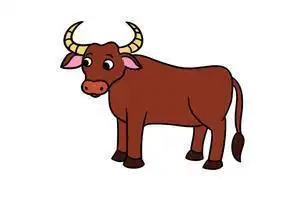 牛的简笔画带颜色简单