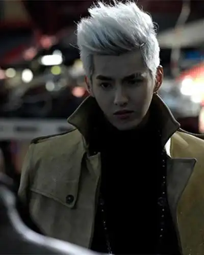 吴亦凡头发颜色白色全图