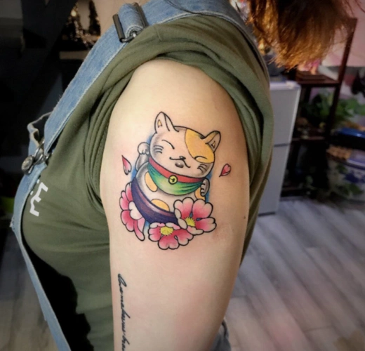 招财猫纹身图案大全萌萌的招财猫5