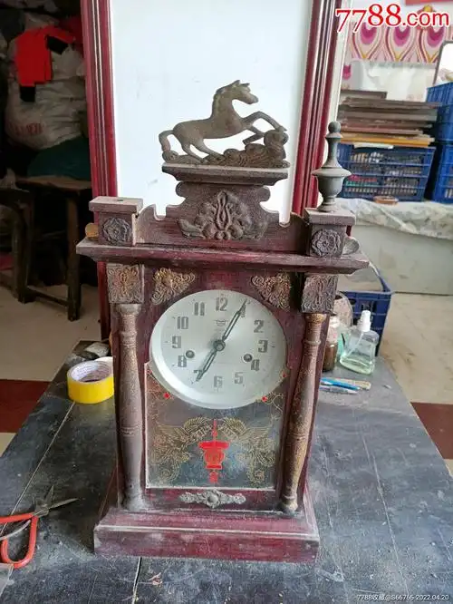 怀旧老双凤马头座钟表_价格88元_第1张