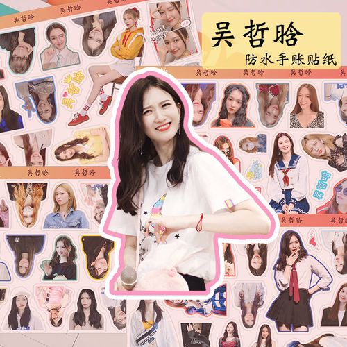 snh48吴哲晗防水diy手帐贴纸彩贴明星贴画可爱表情白底防箱贴