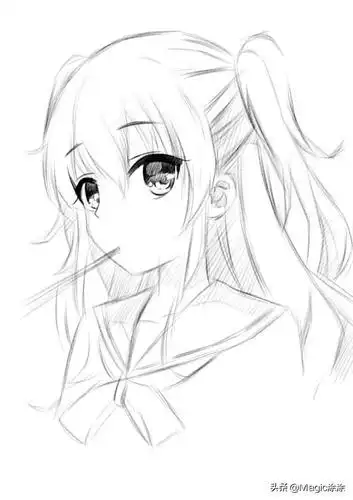 动漫人物手绘教学萌萌的长发女孩友利奈绪