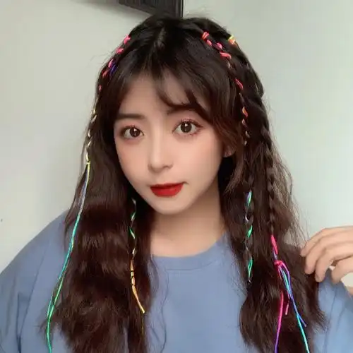 编发彩绳七彩发绳脏脏头绳少女彩带飘带扎辫子发饰