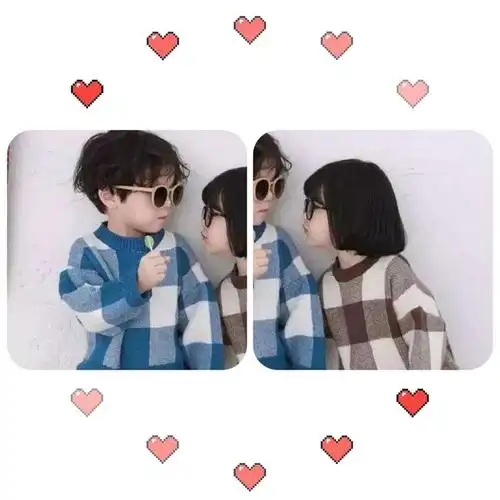 情侣头像小孩子卖萌可爱型两张