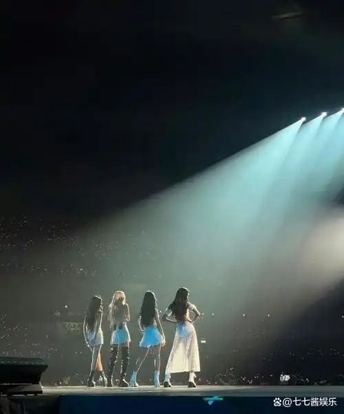 这张照片展现出了blackpink四位成员全神贯注的舞台表演,也让人不禁