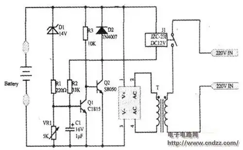 12v蓄电池自动充电电路图
