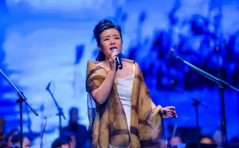 龚琳娜晒与儿子合影,混血儿子高大帅气堪比偶像,模样像外国老公