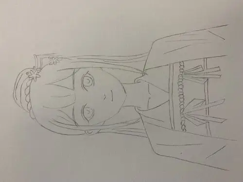 彩铅画古风二次元少女