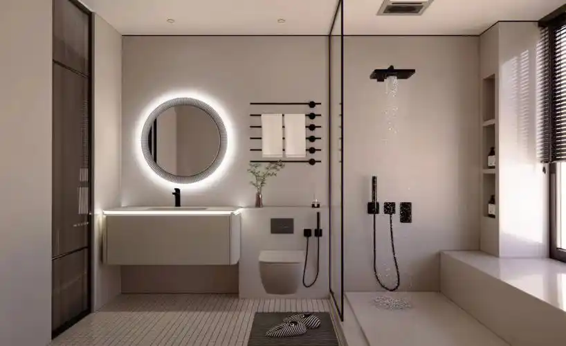 一体盆浴室柜  #可丽耐一体盆  #圆角浴室柜 #现代轻奢浴室柜 #网红