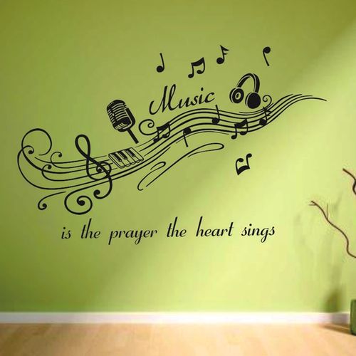 新款创意琴键话筒音符五线谱贴纸音乐教室背景墙墙贴