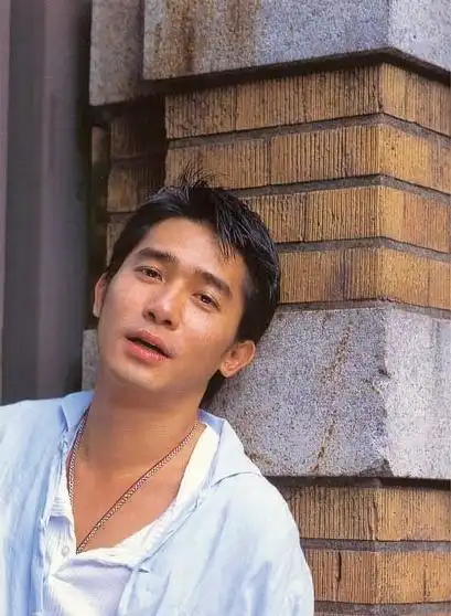 梁朝伟,他清俊的外表下散发着忧郁的眼神