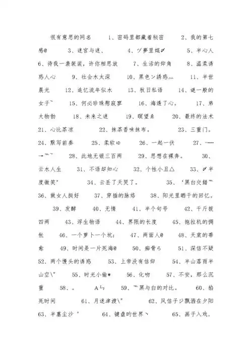 很有意思的网名.docx