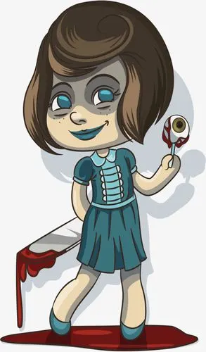 矢量png卡通手绘万圣节女鬼