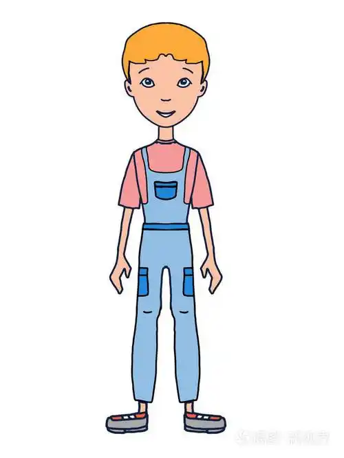 卡通小女孩男孩站立的例证