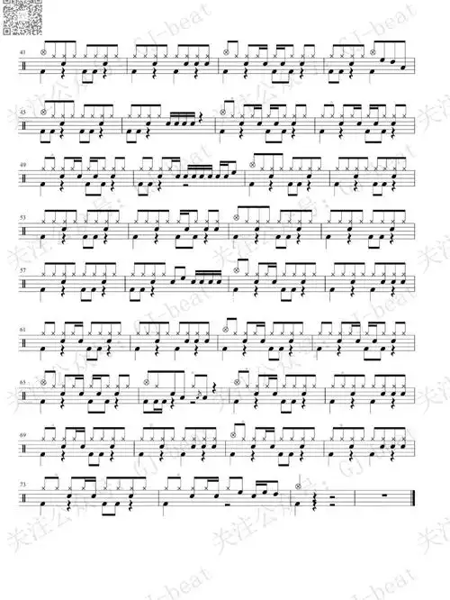 架子鼓鼓谱分享红色高跟鞋