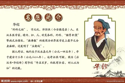 psd(cs4)颜色:rgb40共享分×关 键 词:华佗 古代名医简介展板 名医