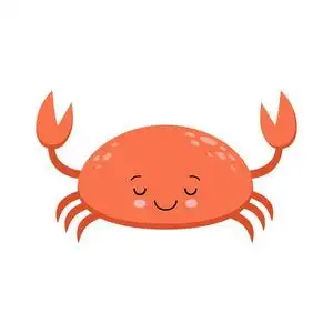 良好的螃蟹形象,为孩子的教育和乐趣,在托儿所和学校和装饰的目的.