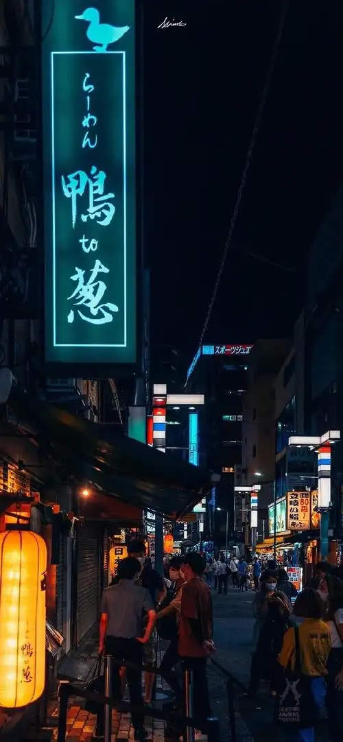 日式街头夜景摄影图片手机壁纸