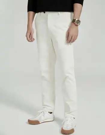 facecity米白色西装正装裤男士春秋新款商务休闲裤男生裤子工装裤白色