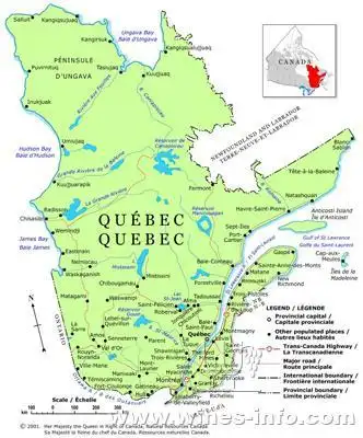魁北克葡萄酒产区(quebec)地域辽阔,是加拿大国土面积最大的一个省份.