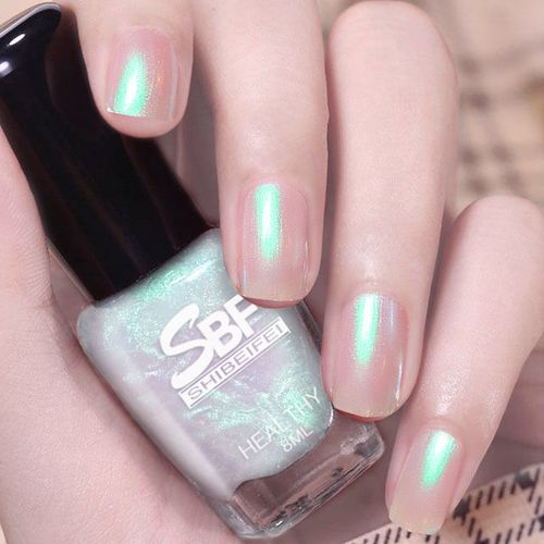 夏季极光粉细闪指甲油持久可剥可撕免烤持久网红显白脚趾美甲套装