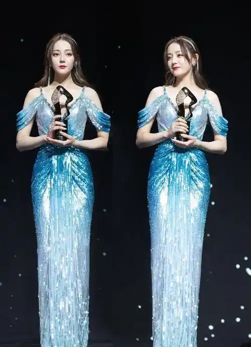 这裙子真适合迪丽热巴,穿出s型曲线就算了,配发箍美成人鱼公主_黑色