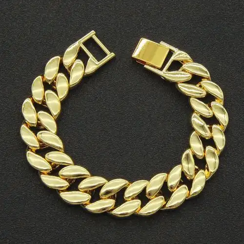 网红直播欧美风光面古巴链炫酷男士手镯个性街舞嘻哈说唱手链手环