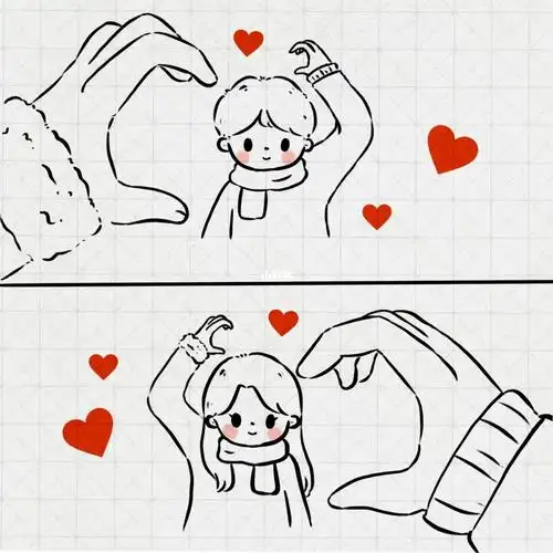 比心7315#情侣头像  #简笔画  #画画  #情侣