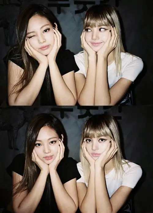 blackpink的jennie和lisa于4日官方sns上上传合照与贴