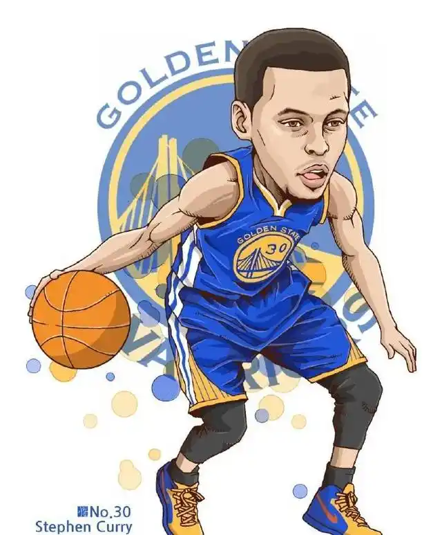 nba球星q版插画之斯蒂芬-库里