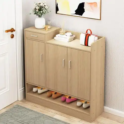 鞋柜简约现代门厅柜仿实木鞋架符象简易门口鞋柜经济型玄关储物柜