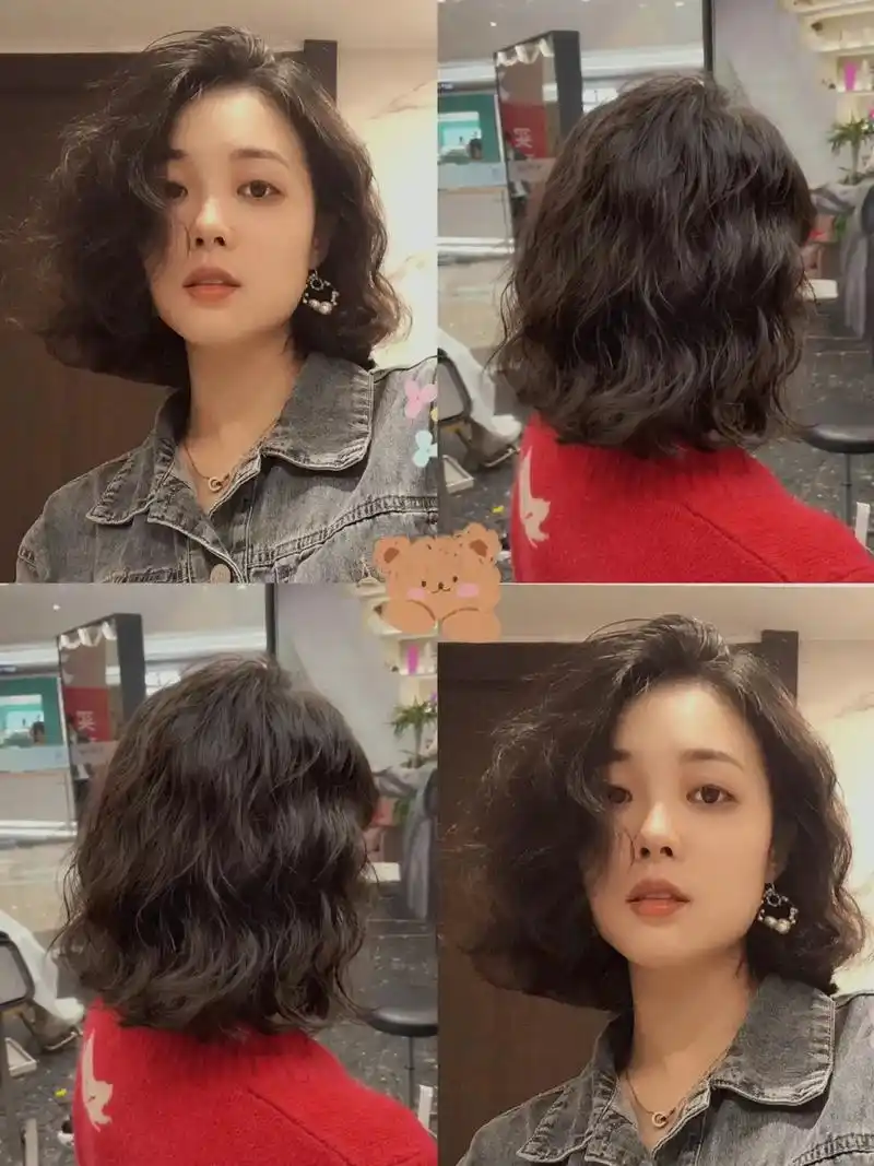 中短发尴尬期烫发,法式烫复古港风蛋卷头||| - 抖音