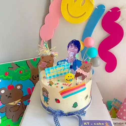 银川蛋糕 王俊凯生日蛋糕 ins风照片蛋糕
