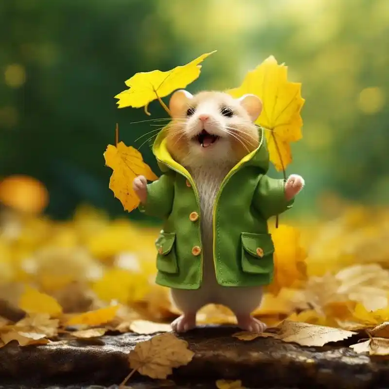 鼠鼠我呀,今天看到银杏叶了.#萌到爆炸了99 #呆萌呆萌 # - 抖音