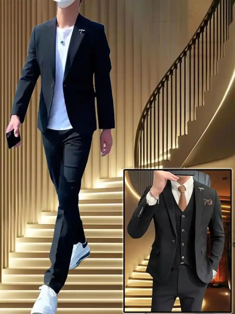 新款男士商务弹力西服,今年流行的时尚都市风格,适用于婚礼,商务
