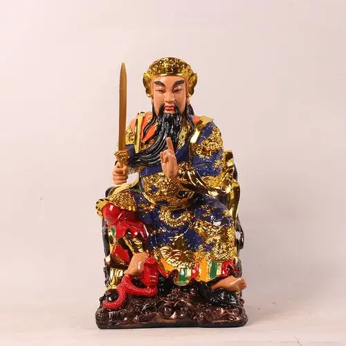 真武大帝神像1216寸金身树脂家用供奉彩绘金身玄天上帝像摆件