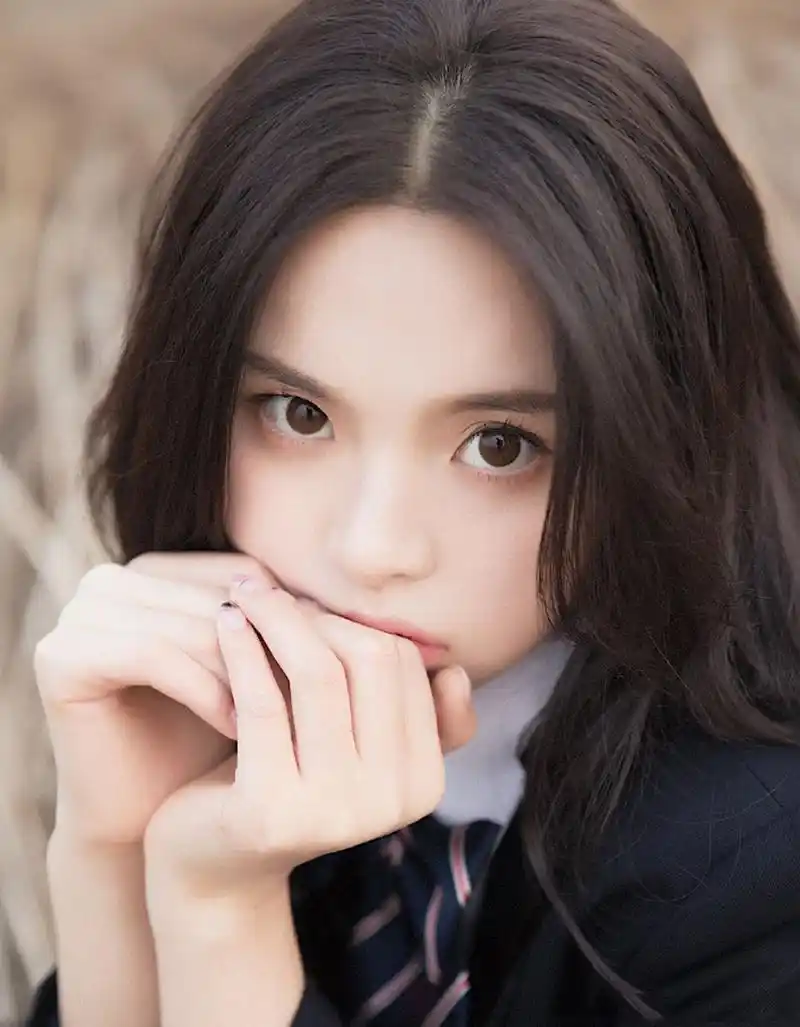 杨超越晒日系校服照,淡妆配波浪卷,化身学院风女孩