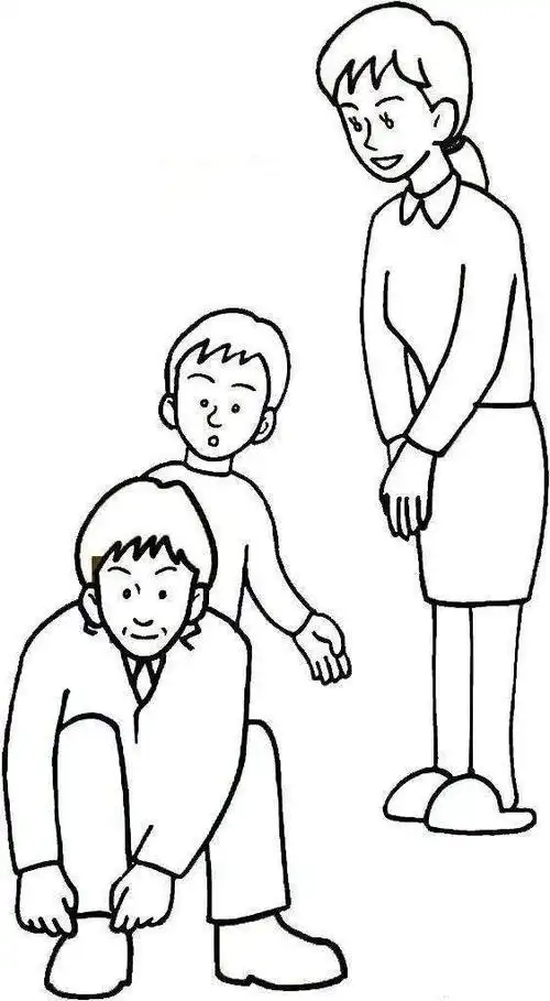 一家三口简笔画