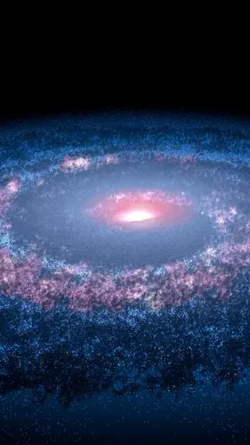 银河系,美丽的蓝色宇宙空间 iphone 壁纸