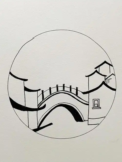 针管笔手绘19|江南水乡 小桥流水 美不胜收