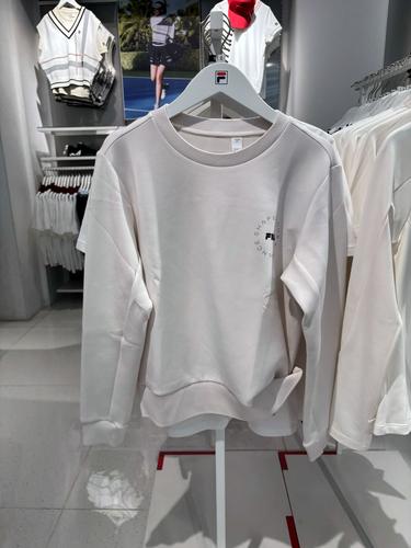 fila斐乐女子套头卫衣24春新抗菌健身运动宽松针织上衣a11w411203