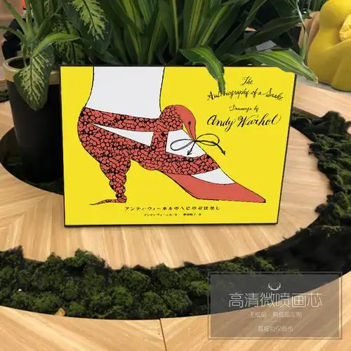 北欧ins沃霍尔美式波普风 红色高跟鞋装饰画壁画卧室挂画芯油画布