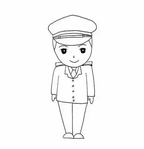 警察的简笔画 警察的简笔画涂色好看