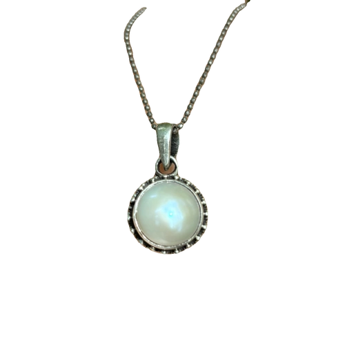 尼泊尔手工925纯银镶嵌天然珍珠吊坠复古宫廷气质民族风锁骨坠