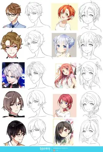 作业:从零开始学动漫之动漫人物头发的画法与训练技巧 - 小白 - 轻微